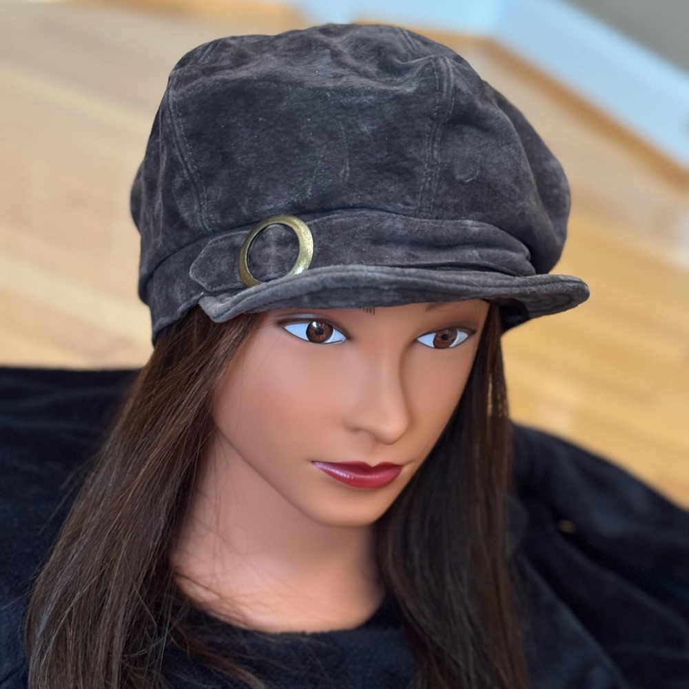 Brown suede women's hat